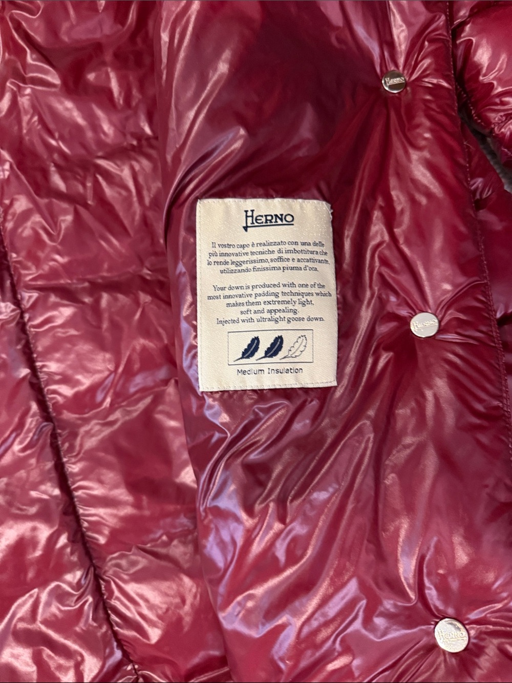 NWT Herno Amelia Water Resistant Stand Collar Down Puffer Coat- size 14 (50 IT) - Picture 6 of 10